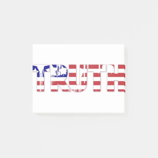 アメリカ国旗を掲げた「真理」という言葉 ポストイット (正面)