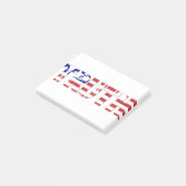 アメリカ国旗を掲げた「真理」という言葉 ポストイット (アングル)