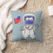 アメリカ国旗を掲げている宇宙飛行士。 クッション (ブランケット)