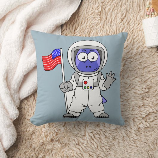 アメリカ国旗を掲げている宇宙飛行士。 クッション (ブランケット)