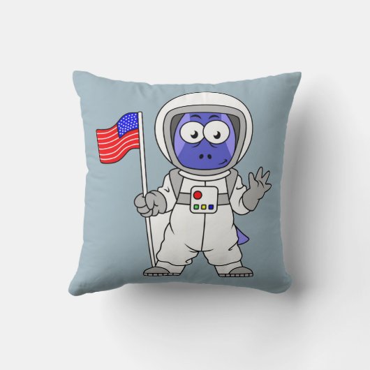 アメリカ国旗を掲げている宇宙飛行士。 クッション (裏面)