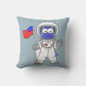 アメリカ国旗を掲げている宇宙飛行士。 クッション (正面)