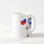 アメリカ国旗を掲げている宇宙飛行士。 コーヒーマグカップ (正面右)