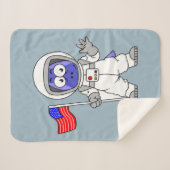 アメリカ国旗を掲げている宇宙飛行士。 シェルパブランケット (正面(横))