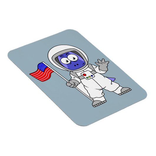 アメリカ国旗を掲げている宇宙飛行士。 マグネット (右側)