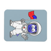 アメリカ国旗を掲げている宇宙飛行士。 マグネット (横)