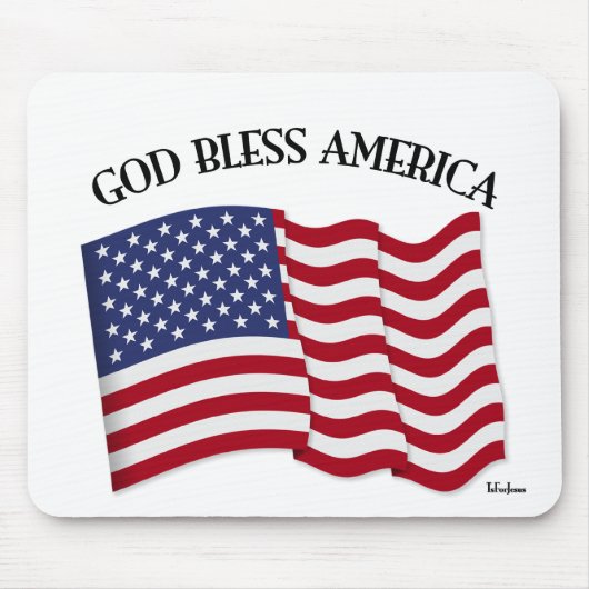 アメリカ国旗を掲げてアメリカを祝福せよ マウスパッド (正面)