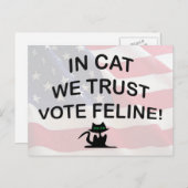 アメリカ国旗を掲げて投票する ポストカード (正面/裏面)