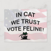 アメリカ国旗を掲げて投票する ポストカード (正面)