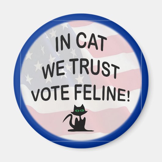 アメリカ国旗を掲げて投票する マグネット (正面)