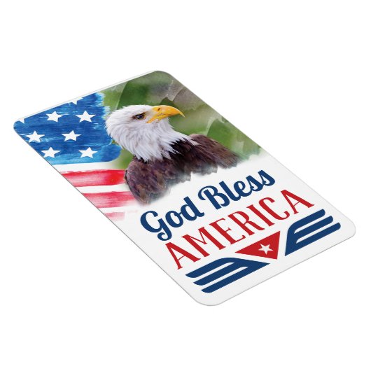 アメリカ国旗を掲げて祝福する神 マグネット (右側)