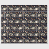 アメリカ国旗を掲げる愛国心のある群衆 ラッピングペーパー (フラット)