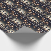 アメリカ国旗を掲げる愛国心のある群衆 ラッピングペーパー (角)