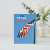 アメリカ国旗を描いた垂直はがき ポストカード (スタンド正面)