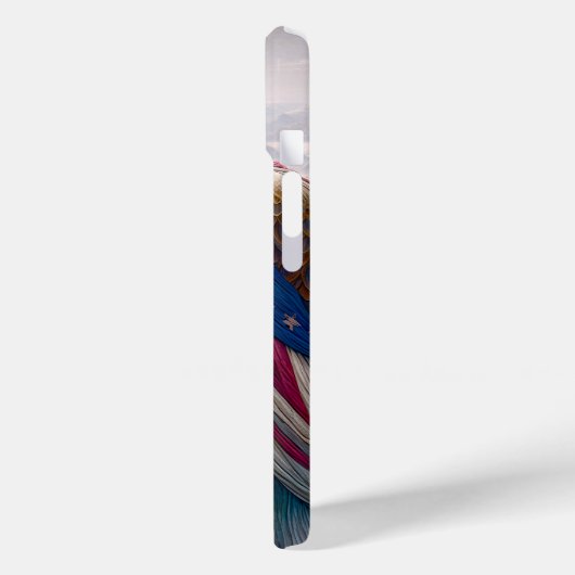 アメリカ国旗を着た涙ぐんだハゲのワシ Case-Mate iPhoneケース (裏面 / 左)