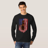 アメリカ国旗を立てる アイリッシュ USA Tシャツ (正面フル)