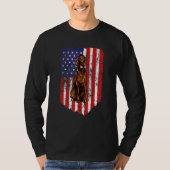 アメリカ国旗を立てる アイリッシュ USA Tシャツ (正面)