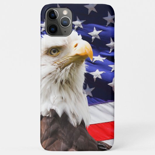 アメリカ国旗を背景にしたアメリカのワシ Case-Mate iPhoneケース (裏面)