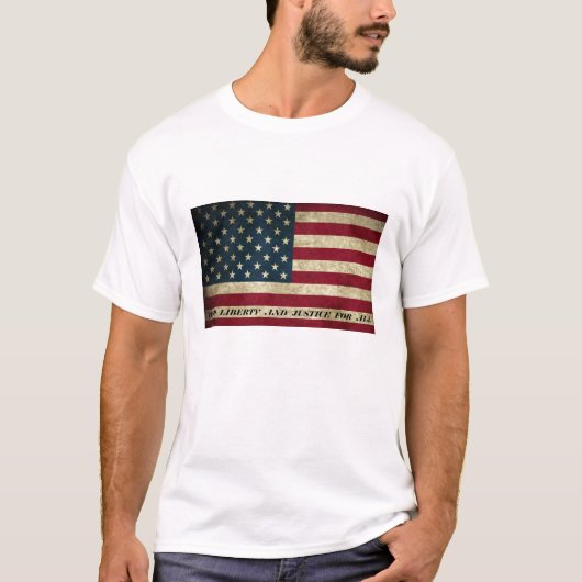 アメリカ国旗を自由と公正に Tシャツ (正面)