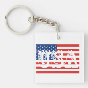 アメリカ国旗アクリル製キーチェーンはっきりした- American Sprit キーホルダー