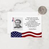 アメリカ国旗アフター葬祭サンキューカード ノートカード (正面/裏面インサイチュ)