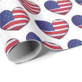 アメリカ国旗アメリカ合衆国ハートパターン ラッピングペーパー (ロールコーナー)