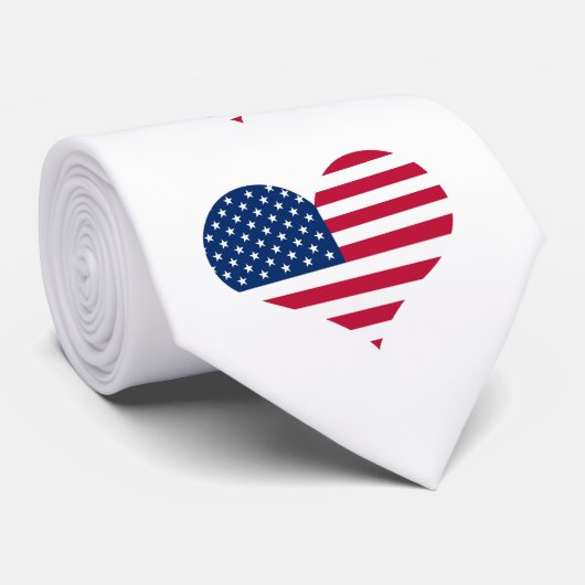 アメリカ国旗アメリカ合衆国ハート ネクタイ (ロール)