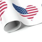 アメリカ国旗アメリカ合衆国ハート ラッピングペーパー (ロールコーナー)