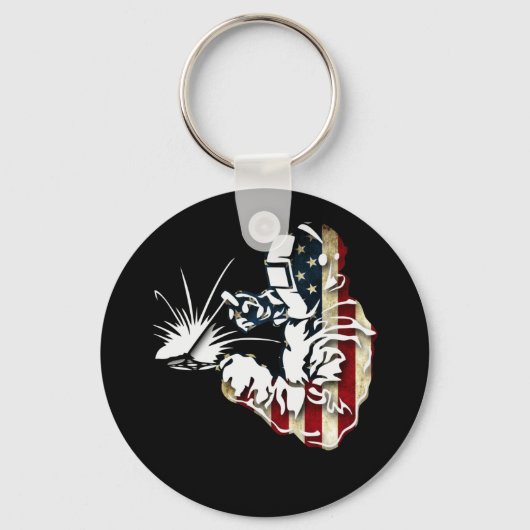 アメリカ国旗アメリカ愛国的なウェルダーギフト キーホルダー (正面)