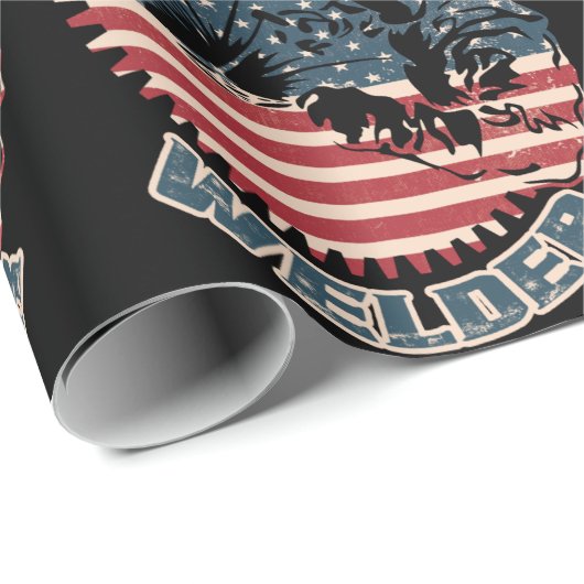 アメリカ国旗アメリカ愛国的なウェルダーギフト ラッピングペーパー (ロールコーナー)