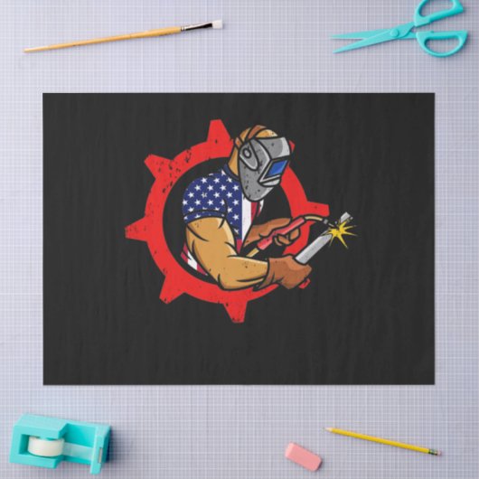 アメリカ国旗アメリカ愛国的なウェルダーギフト 薄葉紙 (クラフト)