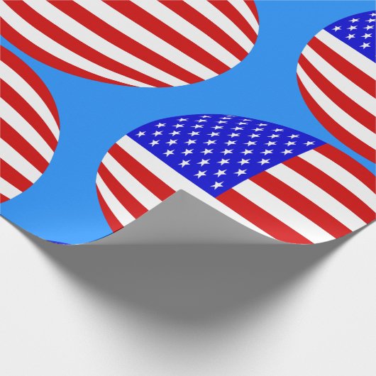 アメリカ国旗アメリカ愛国的なスターストライプズorb ラッピングペーパー (角)