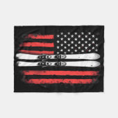 アメリカ国旗アルパインスキーヤー フリースブランケット (正面(横))