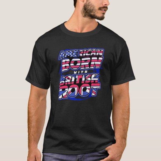 アメリカ国旗イギリスUSAイギリスRoot Bo Tシャツ (正面)