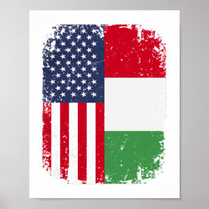 アメリカ国旗イタリアイタリアン ポスター