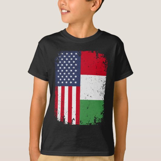アメリカ国旗イタリアイタリアン Tシャツ (正面)
