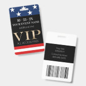 アメリカ国旗イベントVIPパス バッジ (正面＆裏面)
