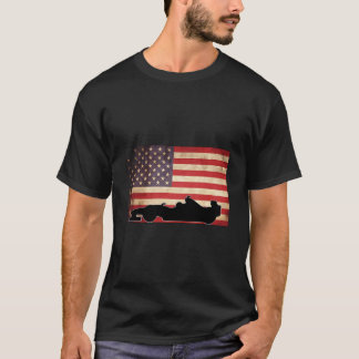 アメリカ国旗インディカー・レーシングファン・レースカー・フォーミュラ Tシャツ