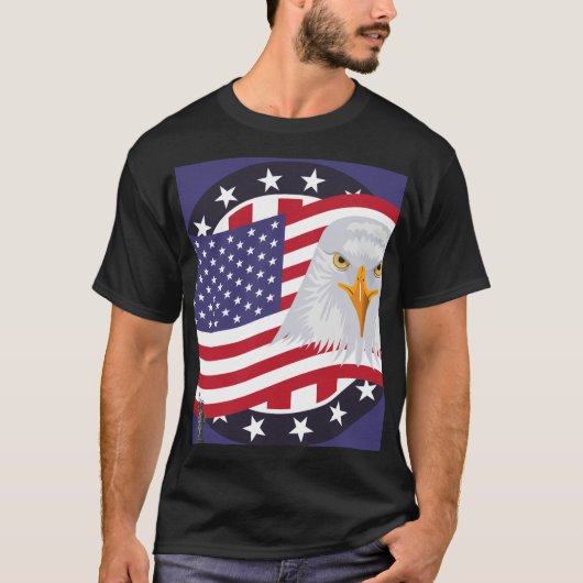 アメリカ国旗イーグルグラフィックTシャツ Tシャツ (正面)