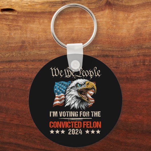 アメリカ国旗イーグルトランプ2024我々は国民の投票 キーホルダー (正面)