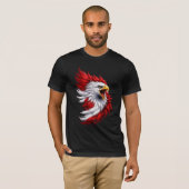アメリカ国旗イーグル メンズTシャツ Tシャツ (正面フル)