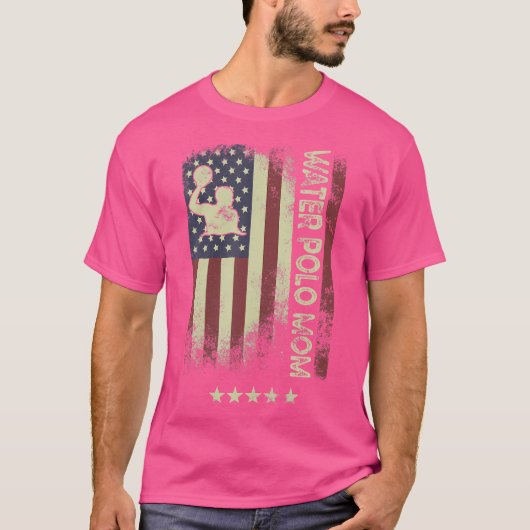 アメリカ国旗ウォーターポロママ Tシャツ (正面)