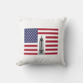 アメリカ国旗エンパイアステート建物枕 クッション (正面)