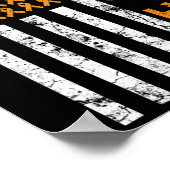 アメリカ国旗オレンジリボン白血病戦争と戦う ポスター (角)