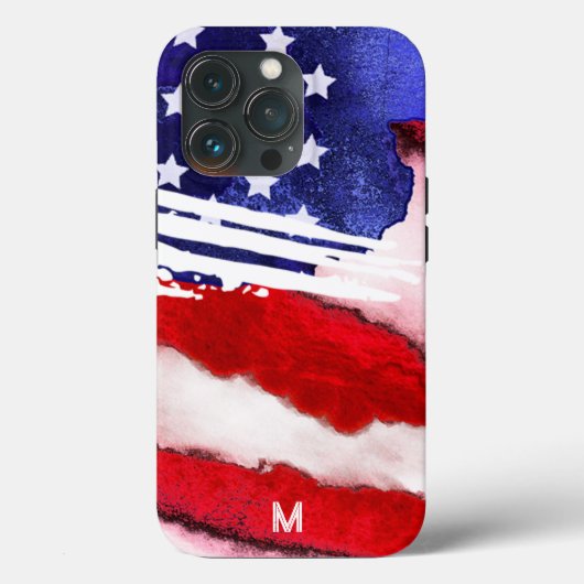 *~*アメリカ国旗オールドグローリーパトリオットモノグラム Case-Mate iPhoneケース (裏面)