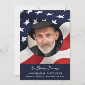 アメリカ国旗カスタムの写真アメリカ軍隊葬儀 サンキューカード (正面)