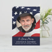アメリカ国旗カスタムの写真アメリカ軍隊葬儀 サンキューカード (スタンド正面)