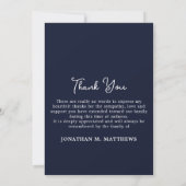 アメリカ国旗カスタムの写真アメリカ軍隊葬儀 サンキューカード (裏面)