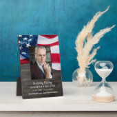 アメリカ国旗カスタムの写真愛国記念碑 フォトプラーク (側面)