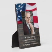 アメリカ国旗カスタムの写真愛国記念碑 フォトプラーク (側面)